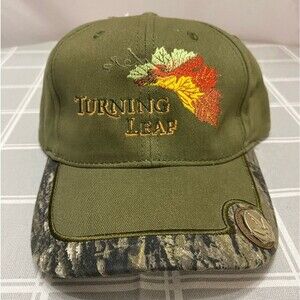 NWT Mossy Oak Hat Turning Leaf Turkey Footprint Accent Slide Strap Baseball Cap